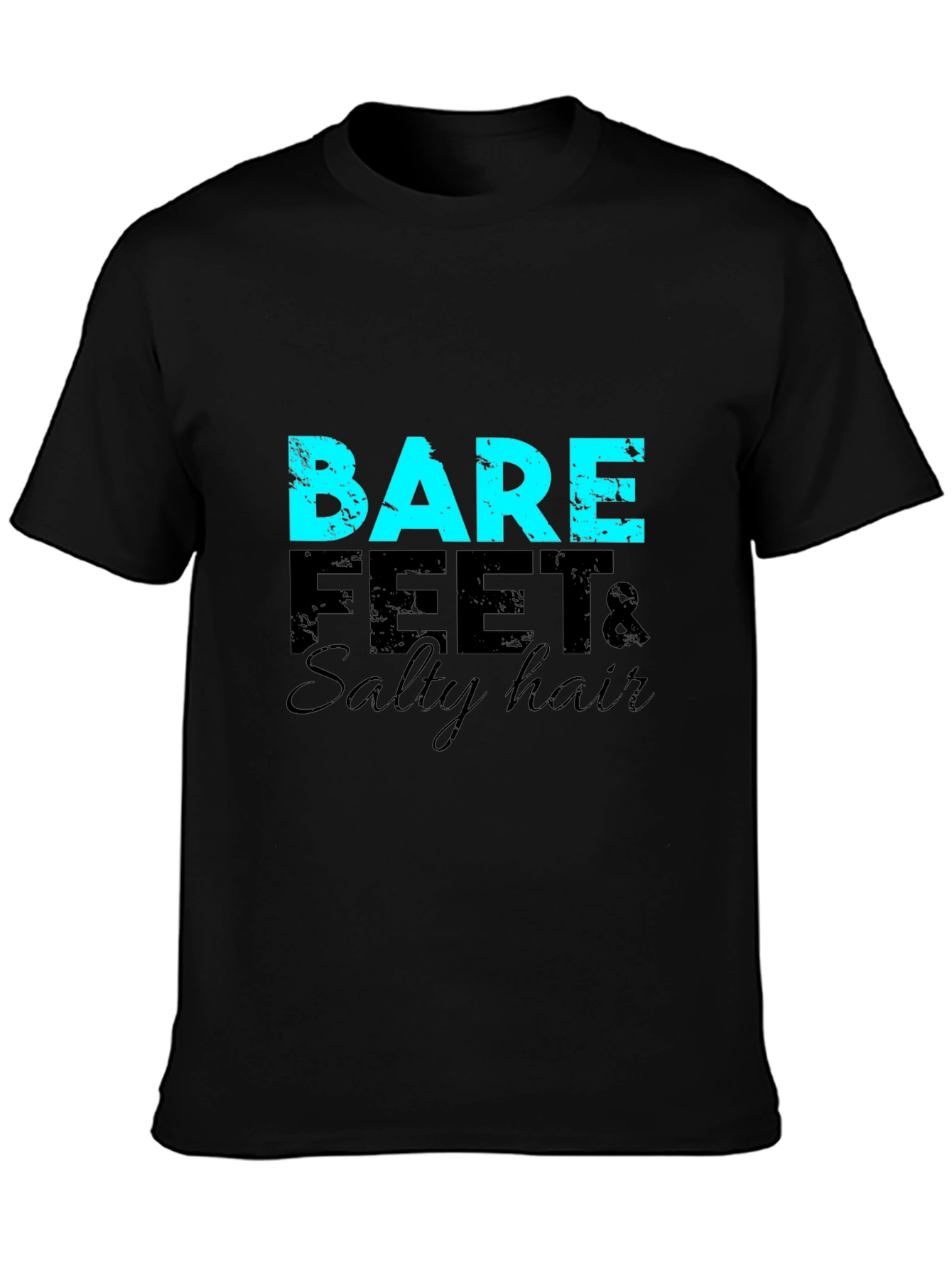 Bare Feet & Salty Hair Graphic T-Shirt - Black