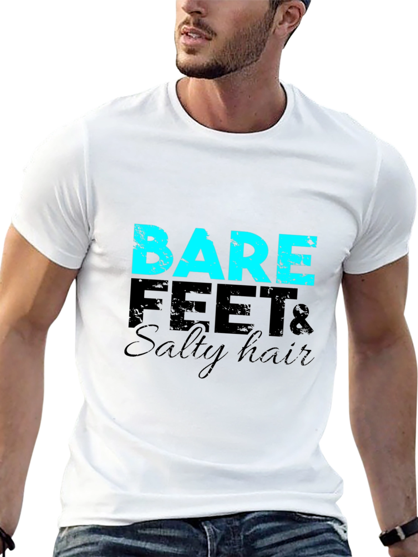 Bare Feet & Salty Hair Graphic T-Shirt - Black