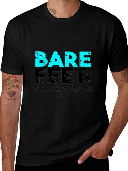Bare Feet & Salty Hair Graphic T-Shirt - Black
