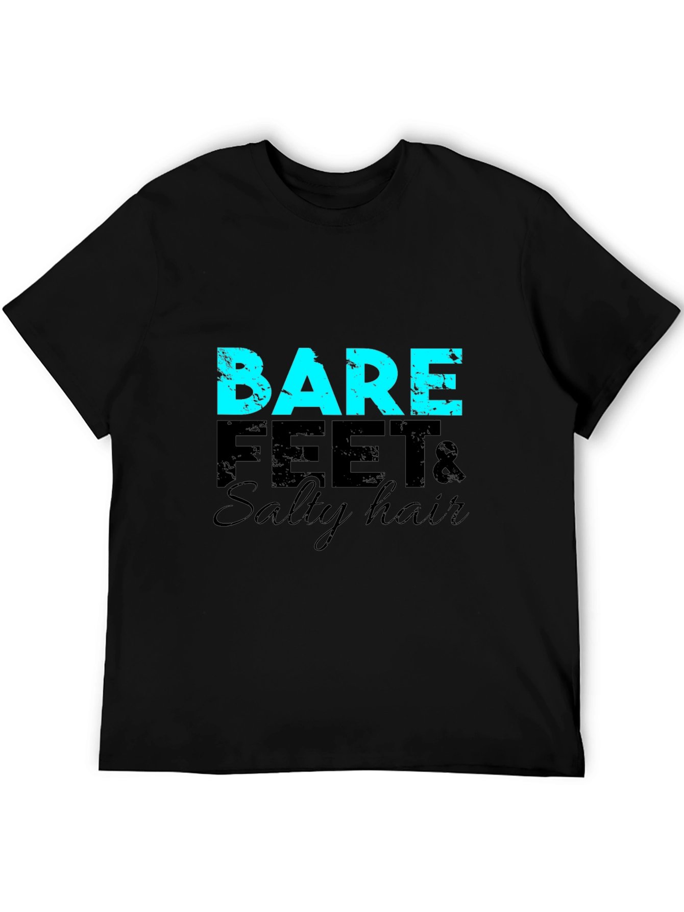 Bare Feet & Salty Hair Graphic T-Shirt - Black