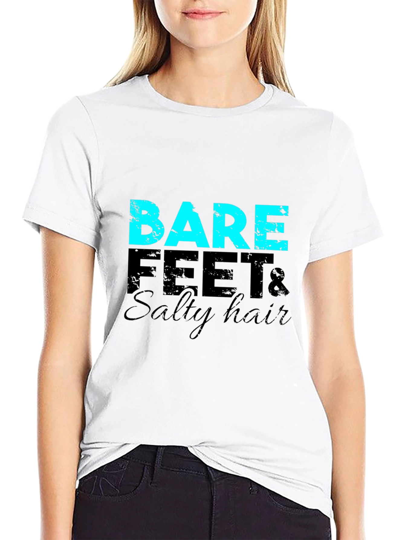 Bare Feet & Salty Hair Graphic T-Shirt - Black