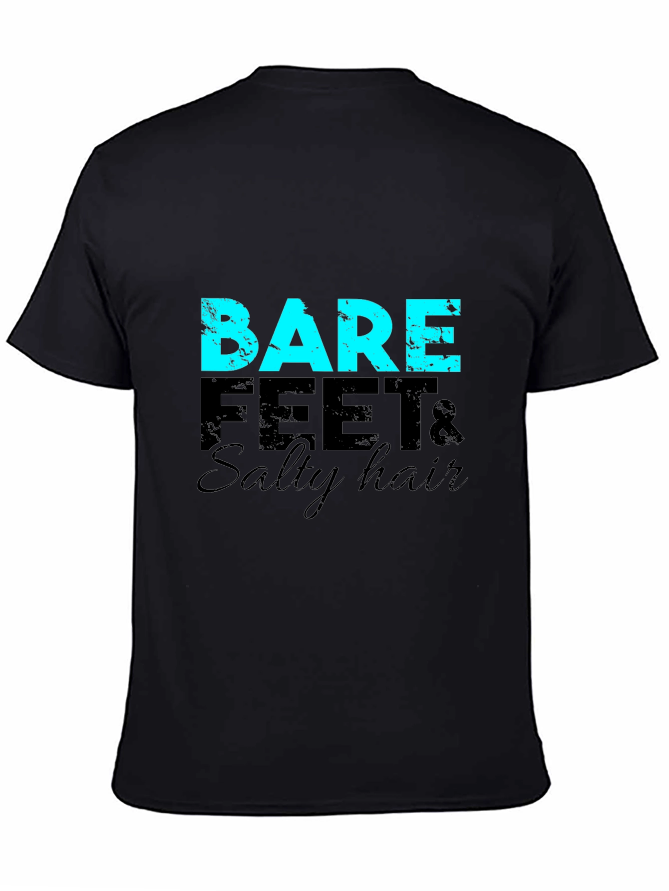 Bare Feet & Salty Hair Graphic T-Shirt - Black