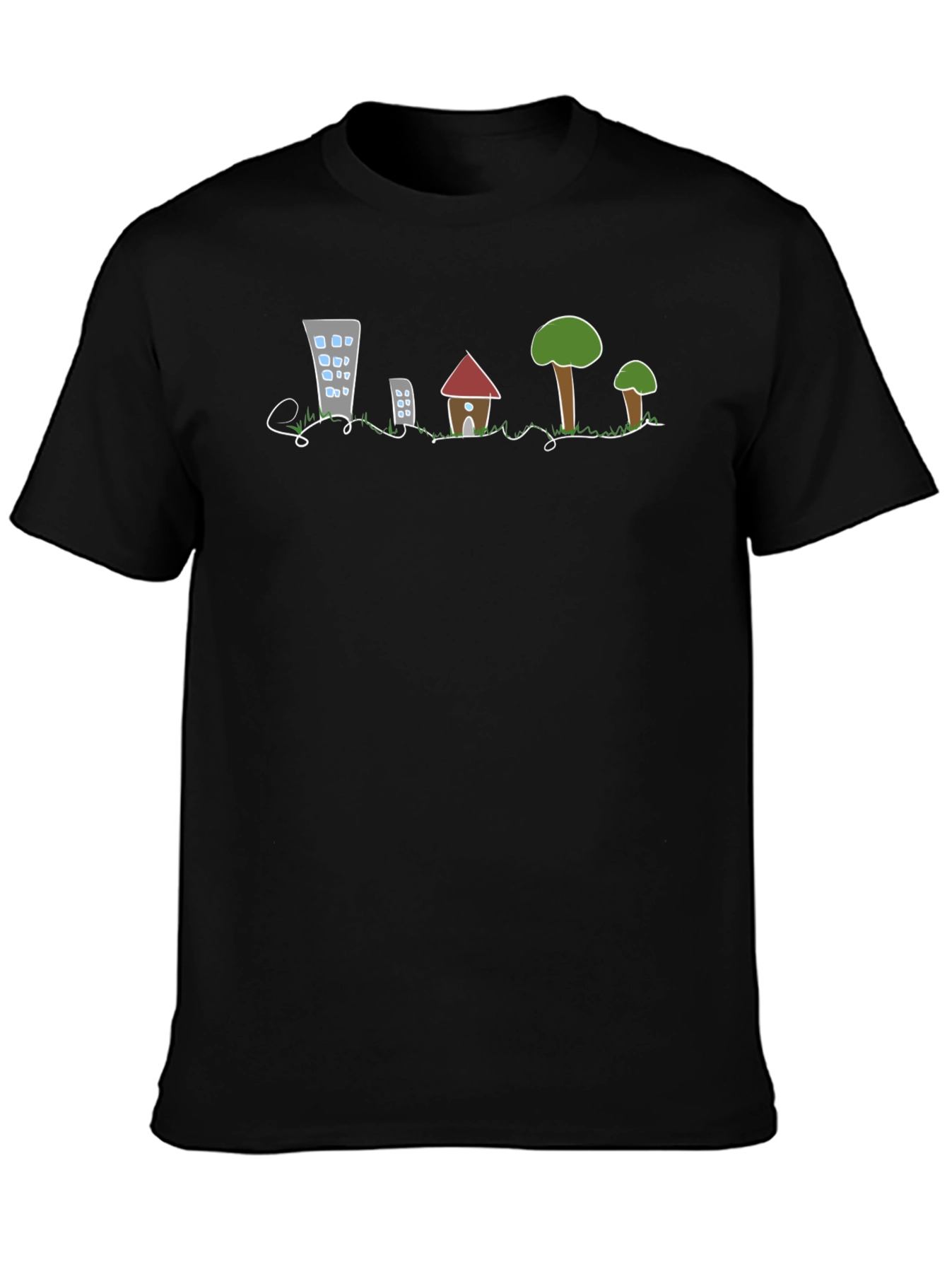 Cityscape Sketch Tee - Urban & Nature Design
