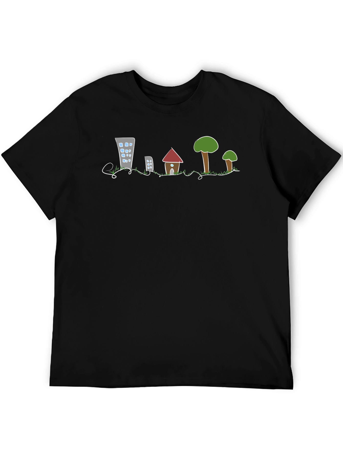 Cityscape Sketch Tee - Urban & Nature Design