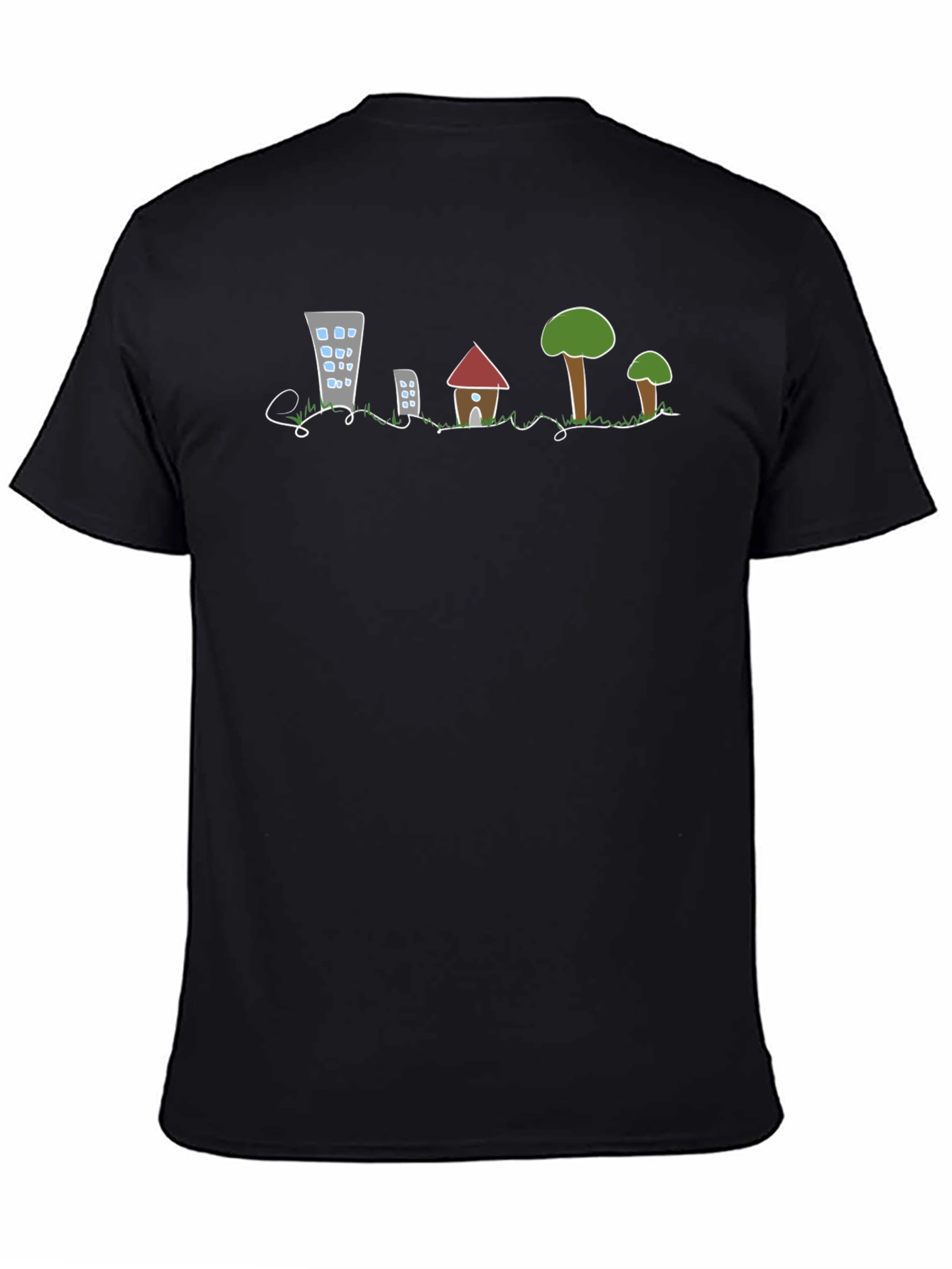 Cityscape Sketch Tee - Urban & Nature Design