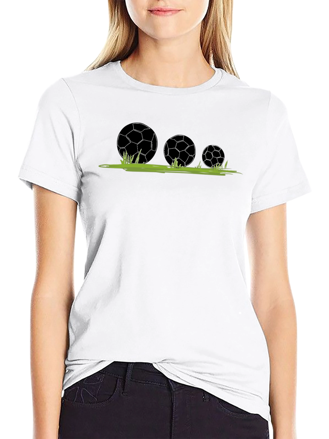 Soccer Balls in Grass Graphic T-Shirt