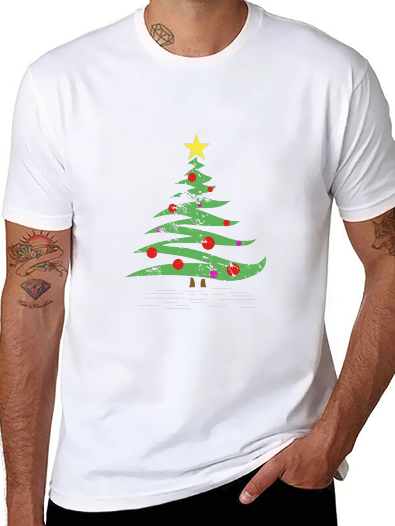 Christmas Tree Graphic Tee - Holiday Festive Style