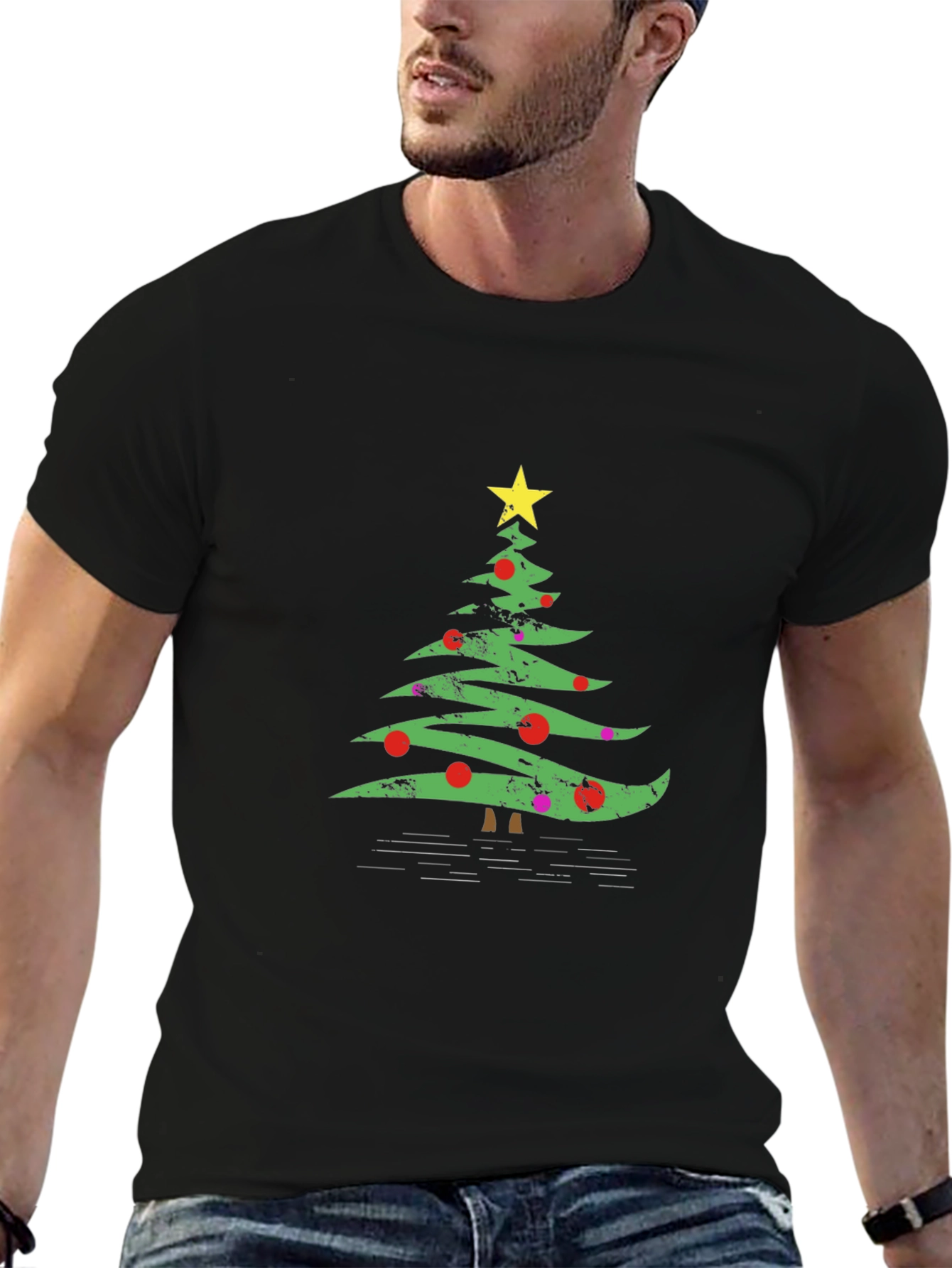 Christmas Tree Graphic Tee - Holiday Festive Style