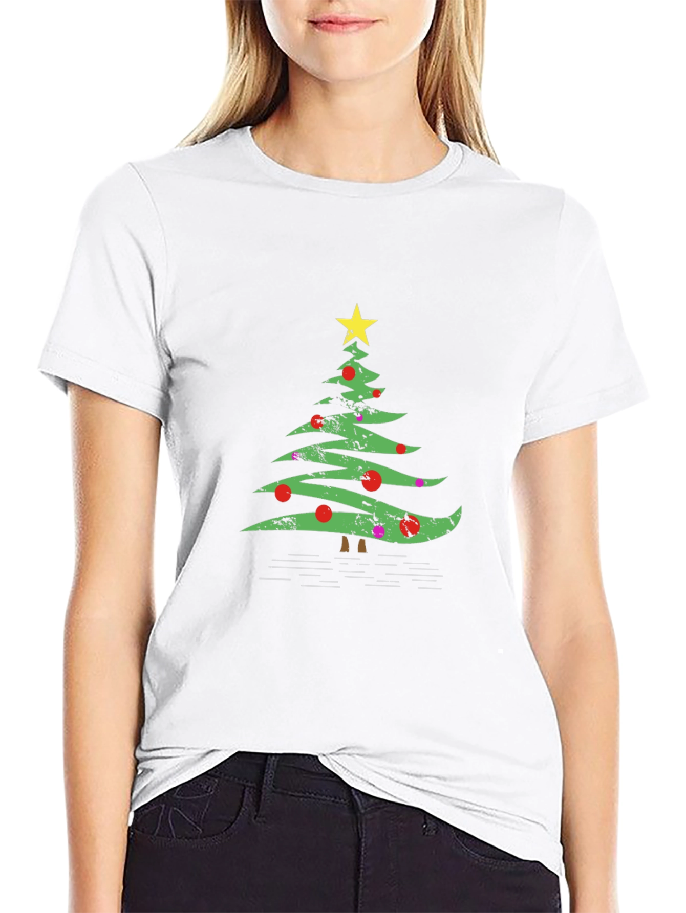 Christmas Tree Graphic Tee - Holiday Festive Style