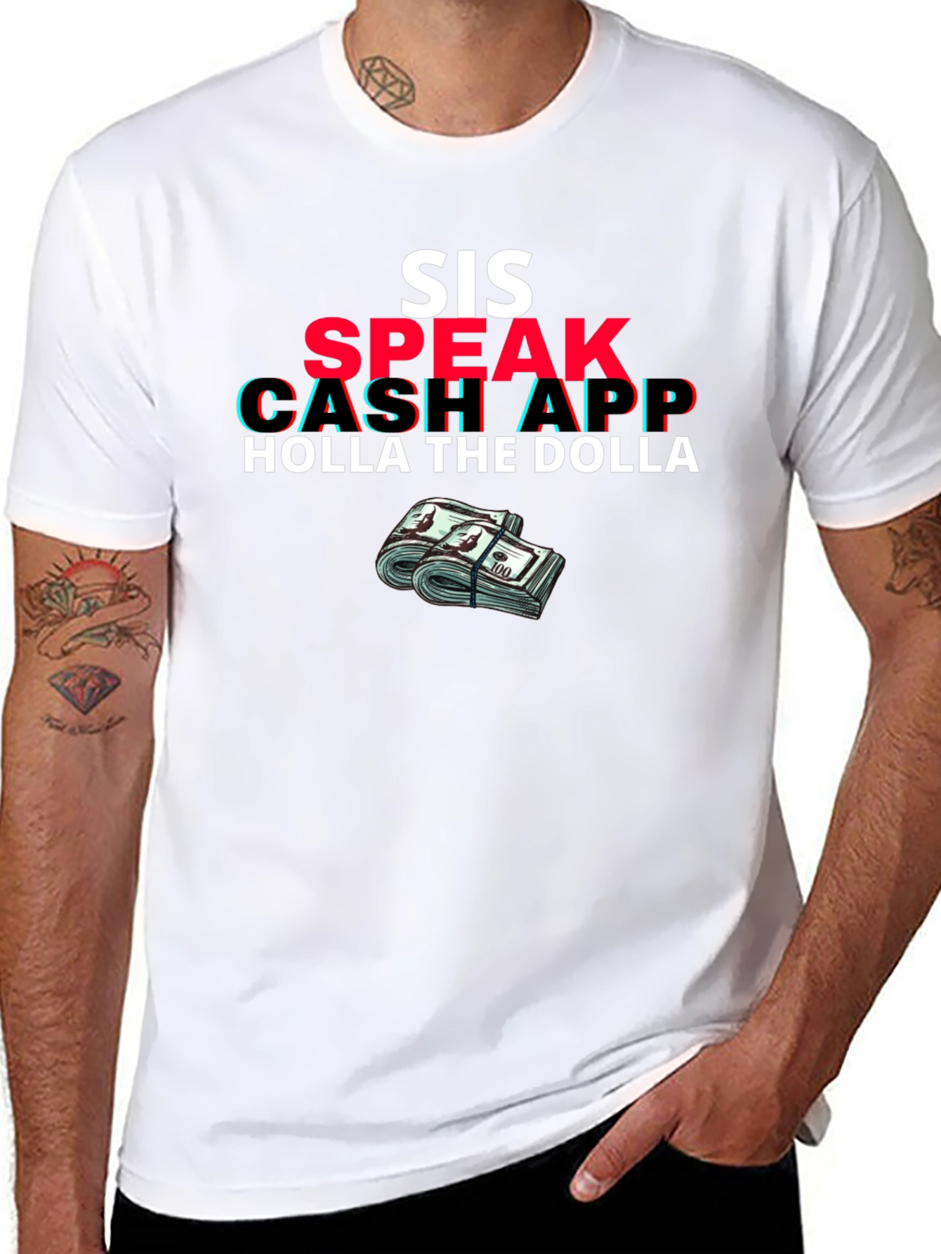 Sis Speak Cash App Holla the Dolla Black T-Shirt