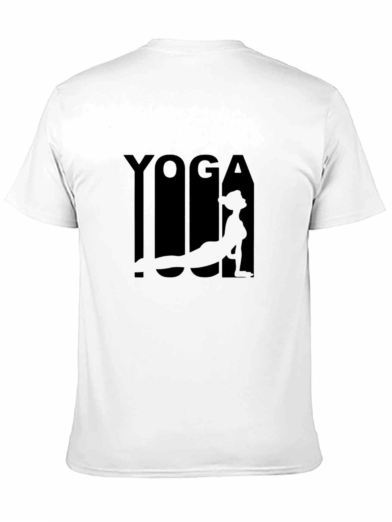 Yoga Pose Graphic Tee - Black Cotton Blend Shirt