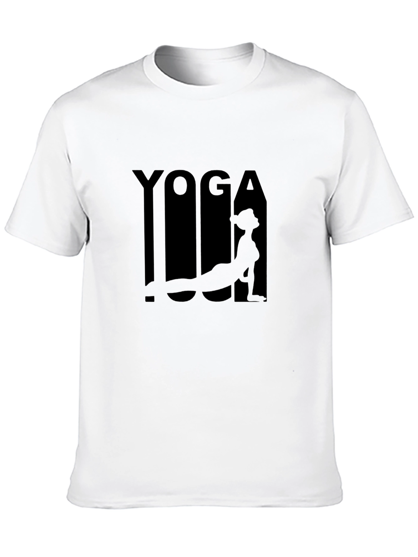 Yoga Pose Graphic Tee - Black Cotton Blend Shirt