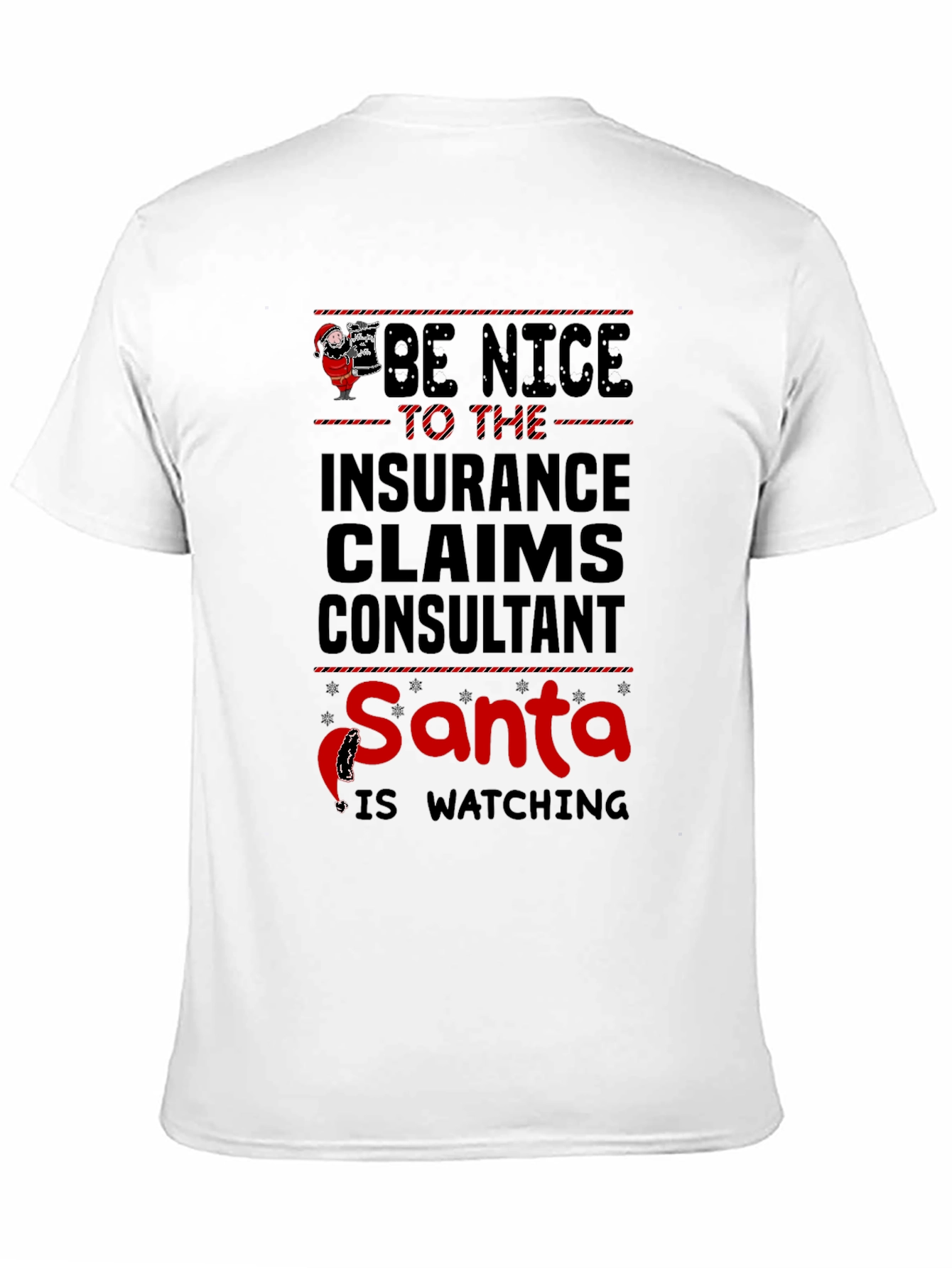 Insurance Claims Consultant Santa Watching T-Shirt