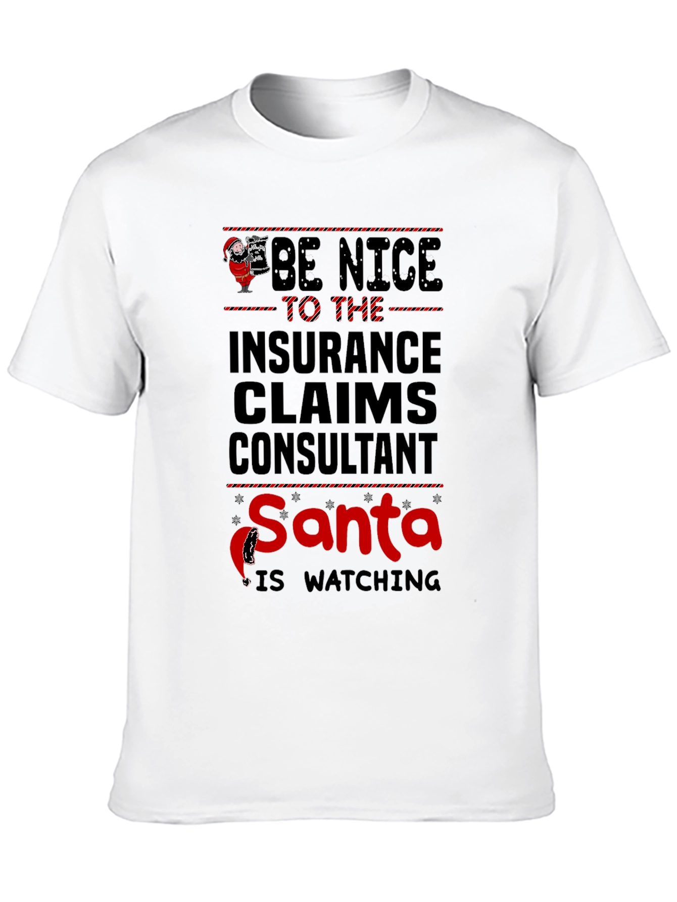 Insurance Claims Consultant Santa Watching T-Shirt