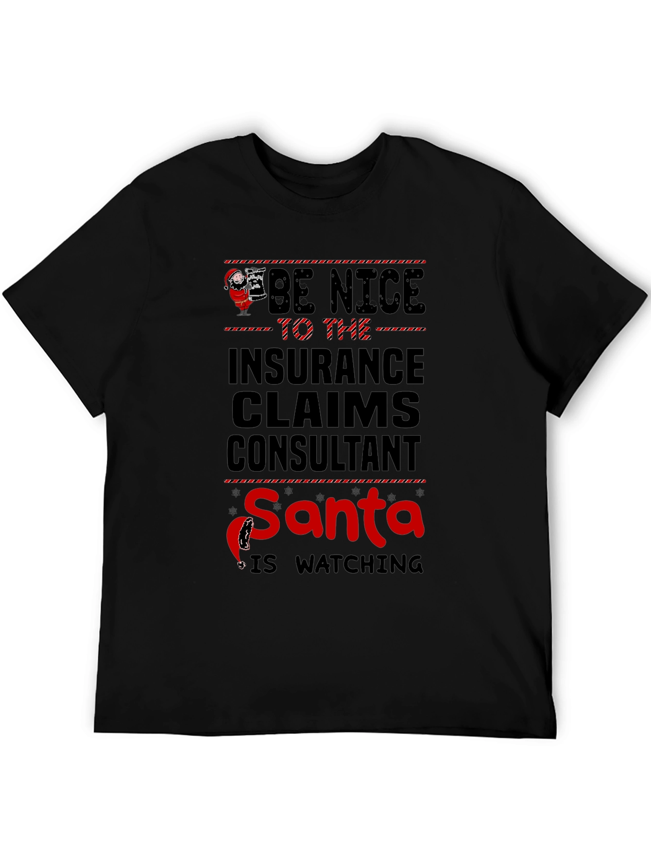 Insurance Claims Consultant Santa Watching T-Shirt
