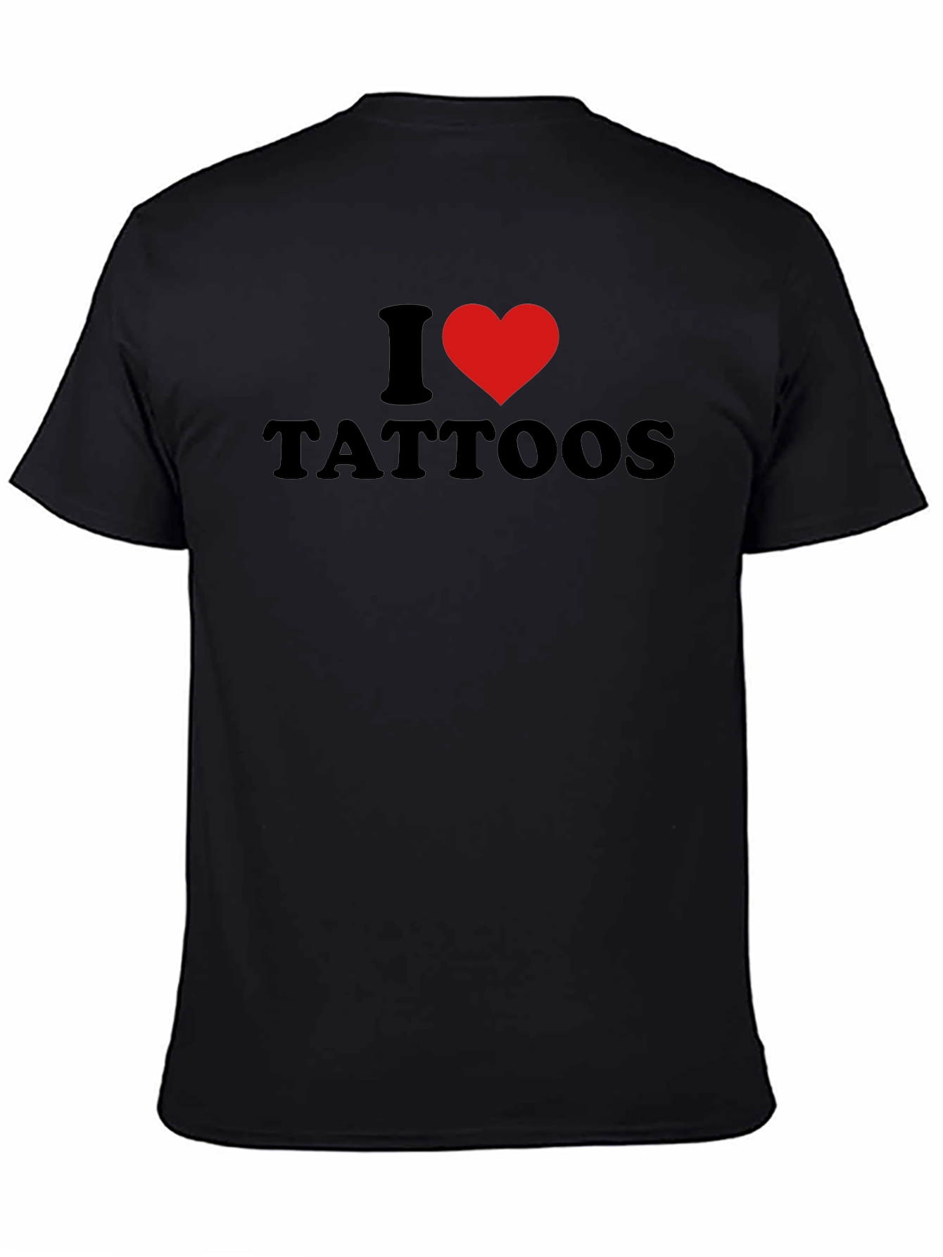 I Heart Tattoos Mens Black Graphic Tee