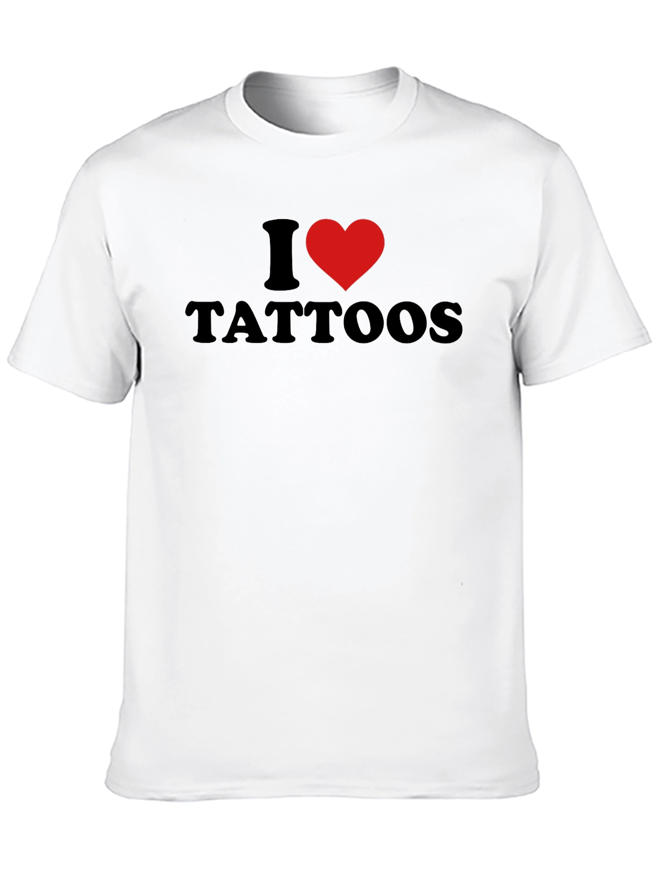 I Heart Tattoos Mens Black Graphic Tee