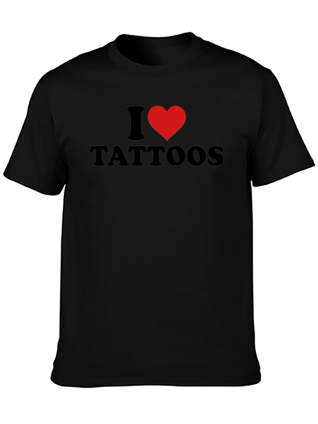 I Heart Tattoos Mens Black Graphic Tee