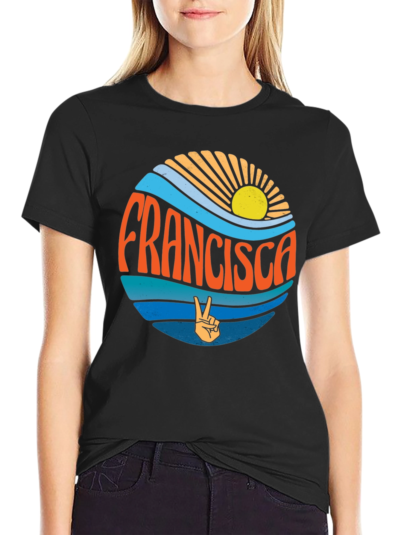 Francisca Retro Graphic Tee - Peace & Sunshine T-Shirt