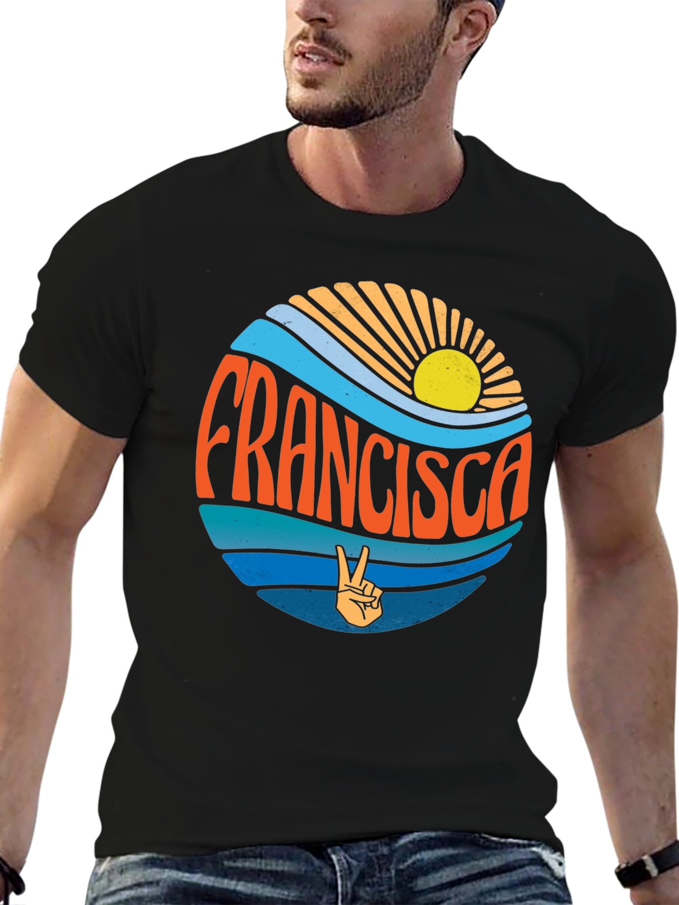 Francisca Retro Graphic Tee - Peace & Sunshine T-Shirt