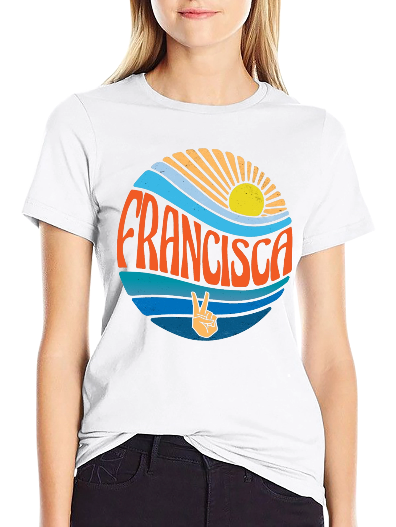 Francisca Retro Graphic Tee - Peace & Sunshine T-Shirt