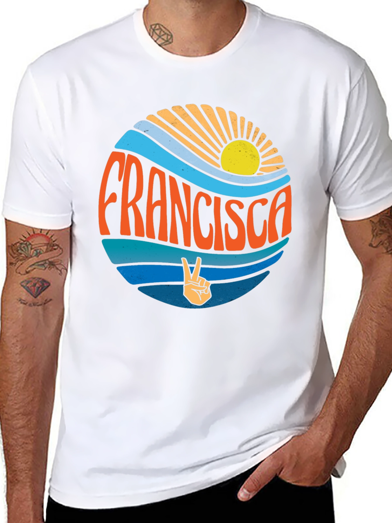 Francisca Retro Graphic Tee - Peace & Sunshine T-Shirt