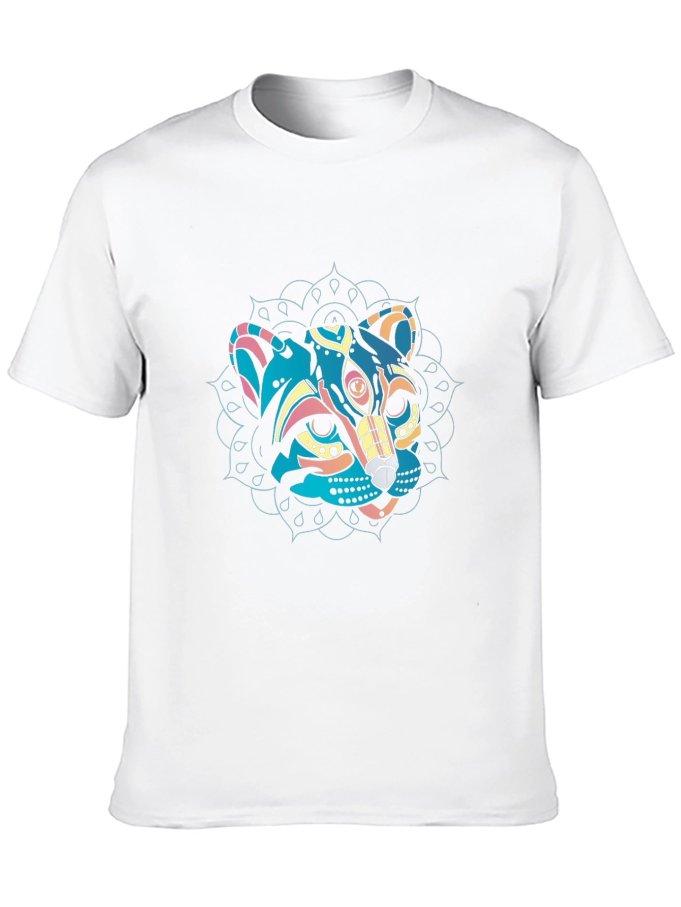 Mystic Cat Mandala Black T-Shirt