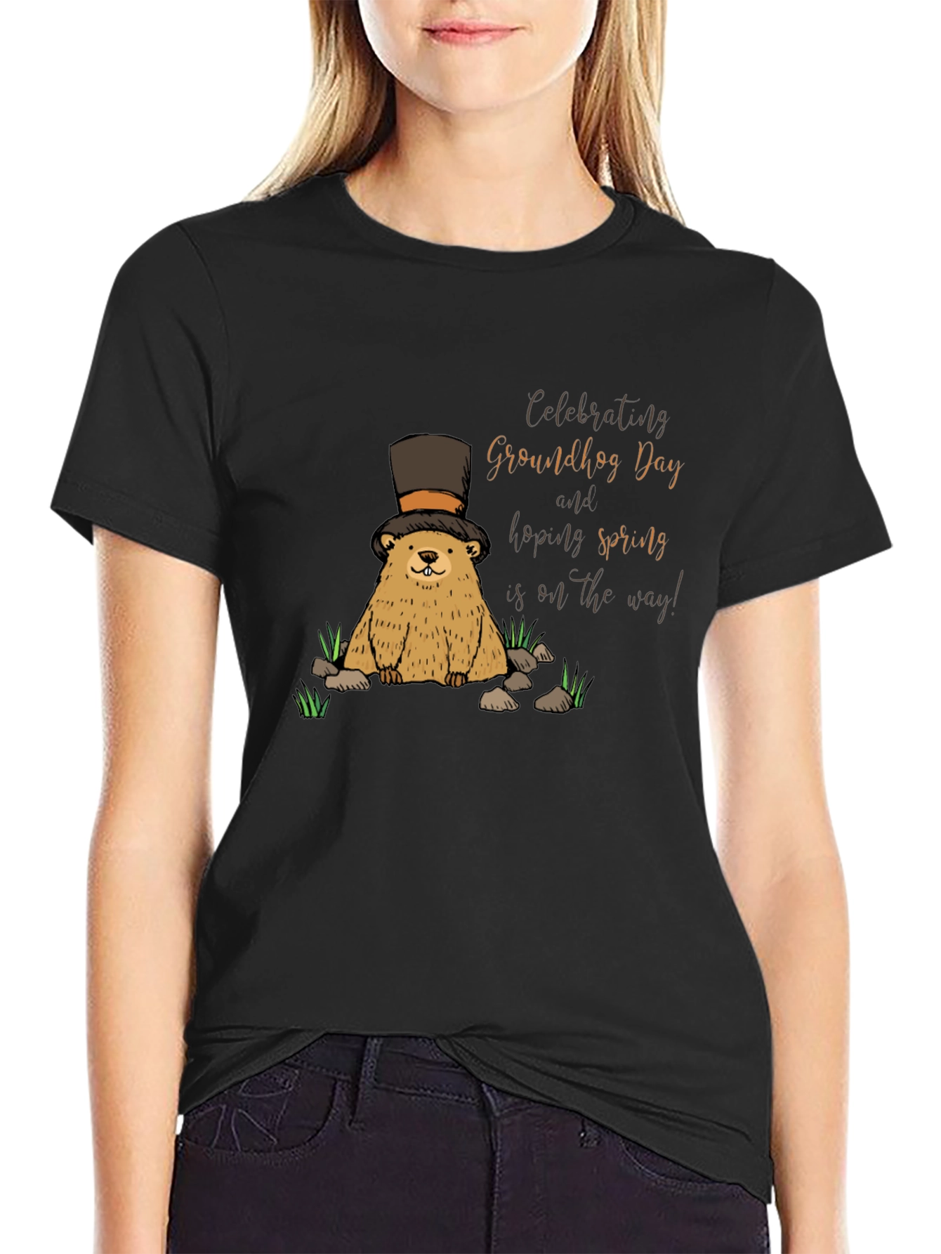 Groundhog Day T-Shirt - Hoping for Spring!