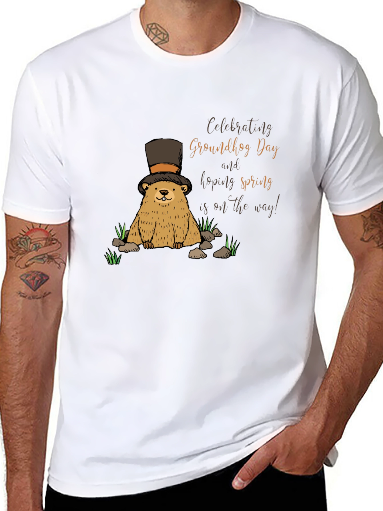 Groundhog Day T-Shirt - Hoping for Spring!
