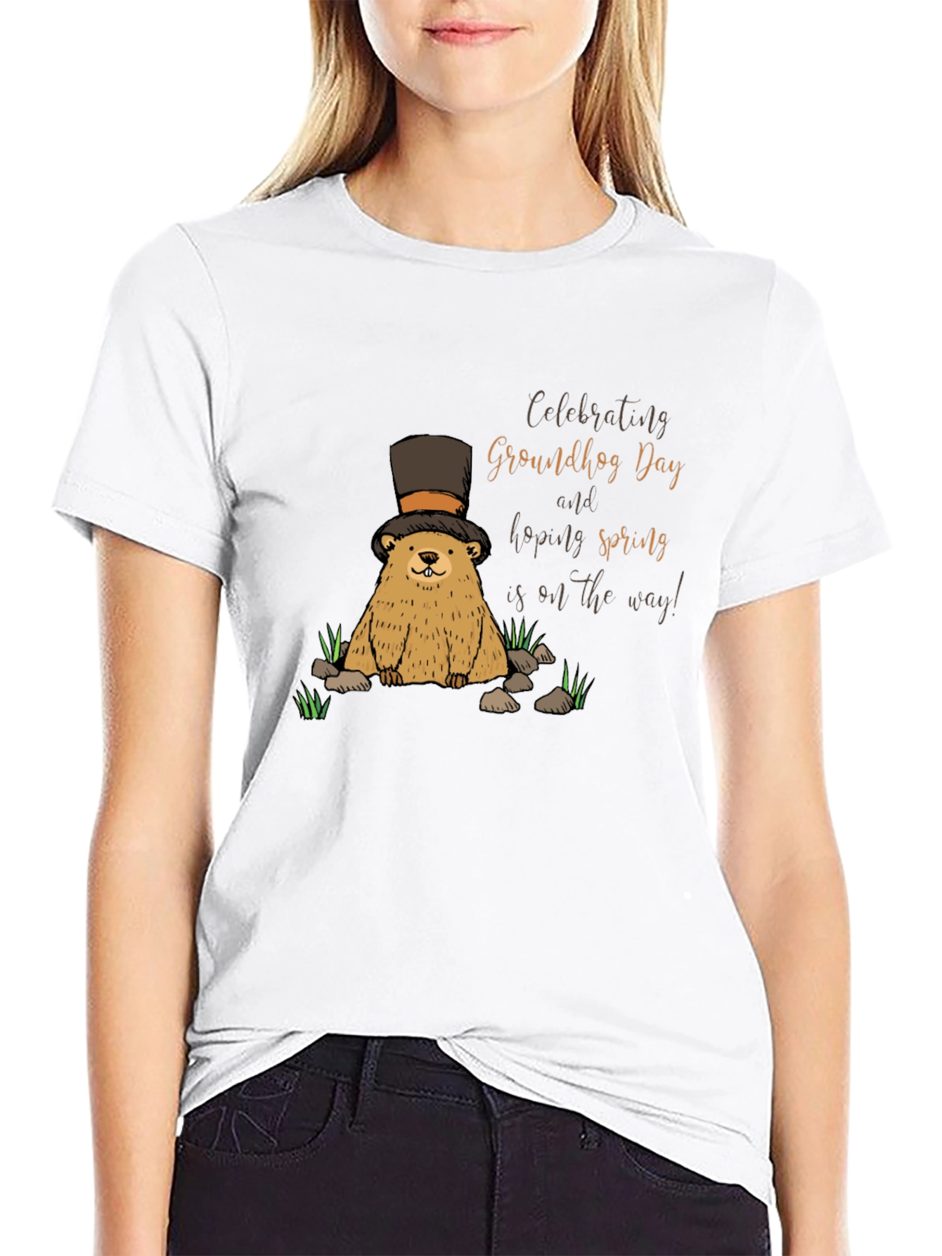 Groundhog Day T-Shirt - Hoping for Spring!