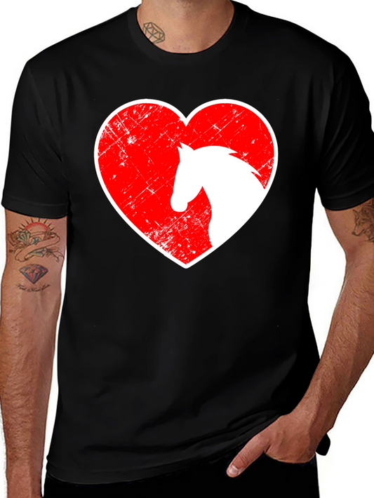 Horse Lover Graphic Tee - Heart Horse Shirt