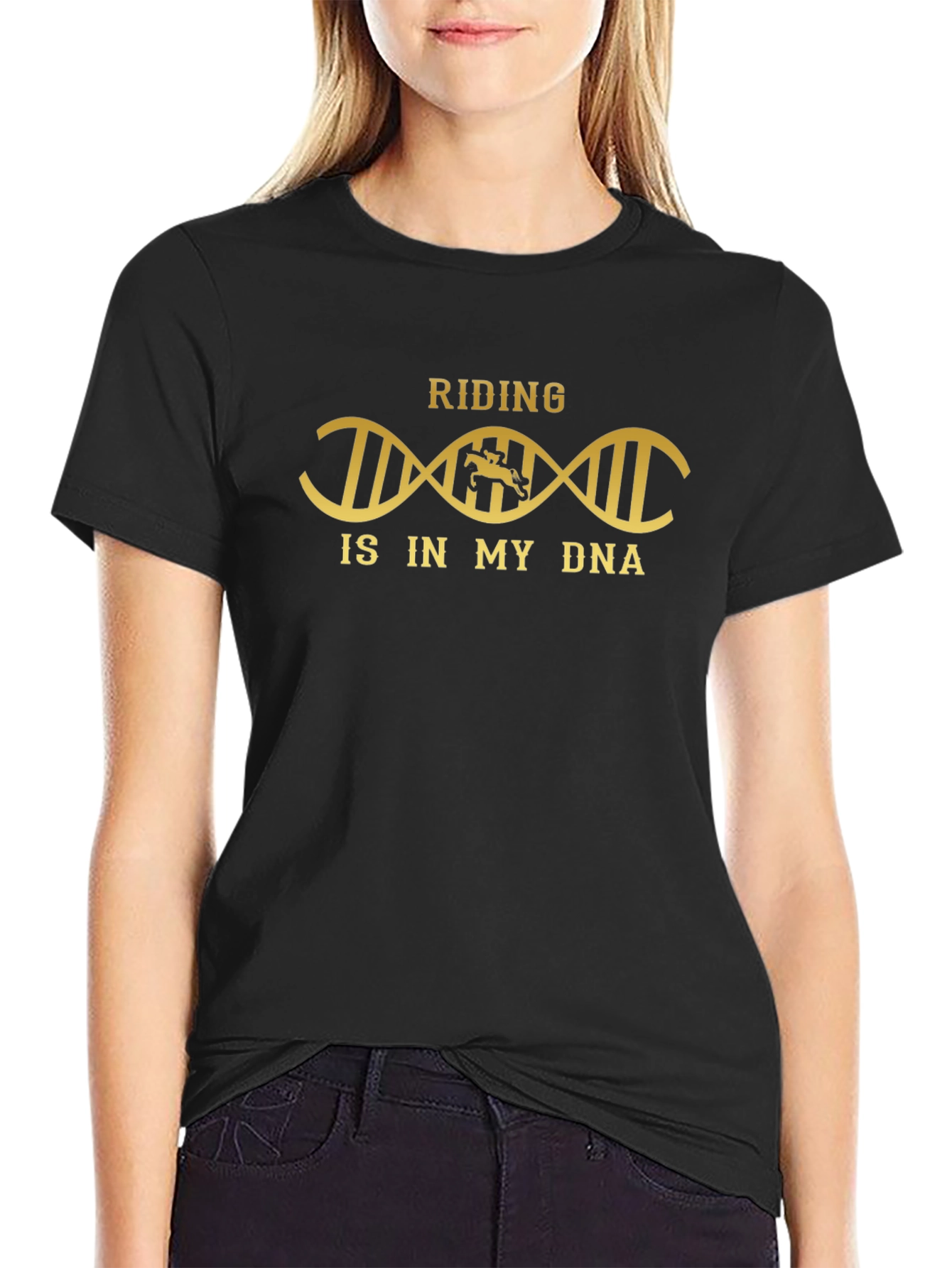 Riding is in My DNA Black Graphic Tee