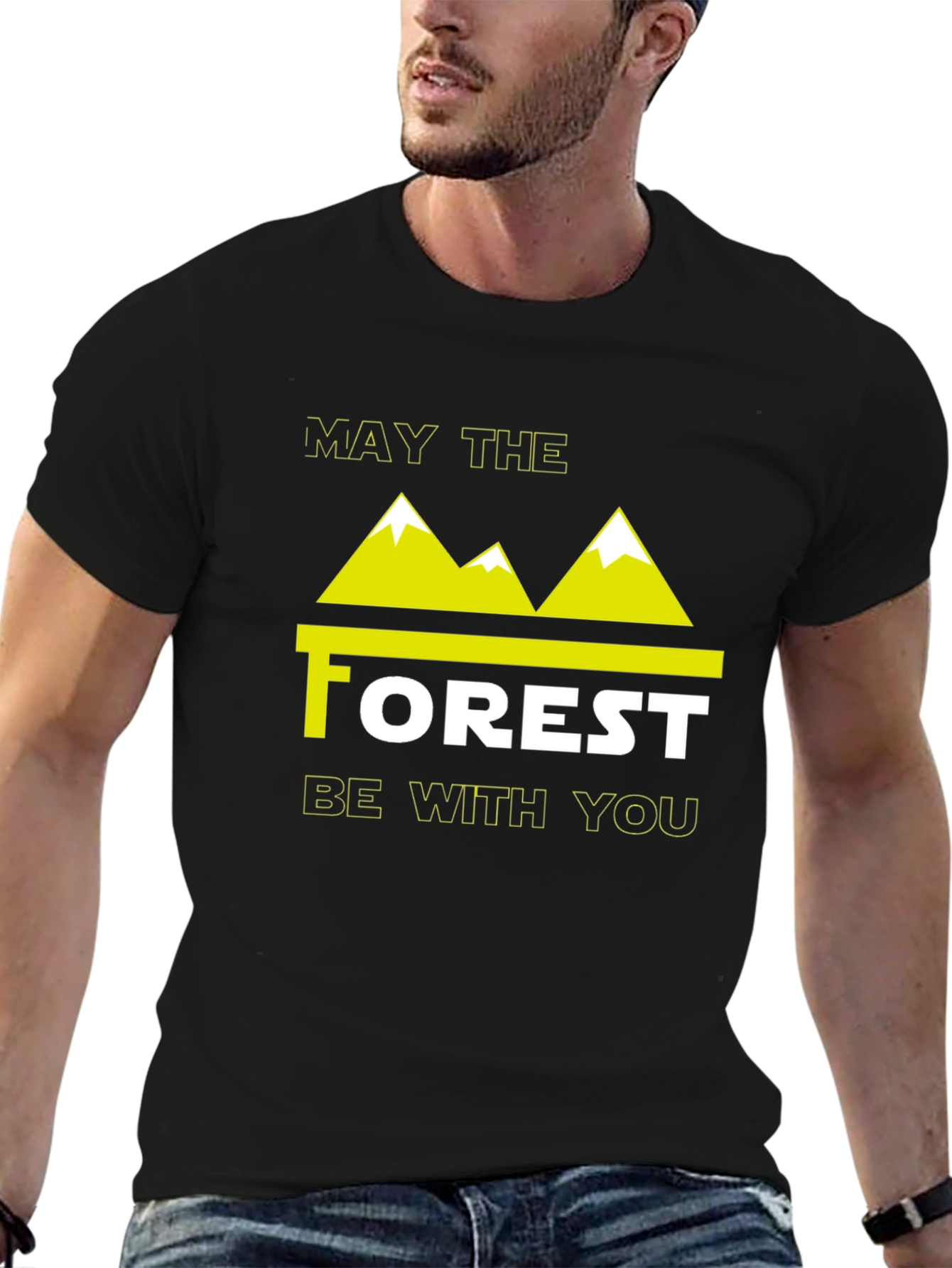 May The Forest Be With You Black T-Shirt