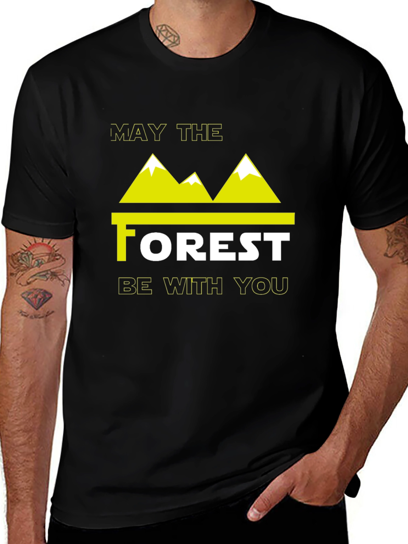 May The Forest Be With You Black T-Shirt