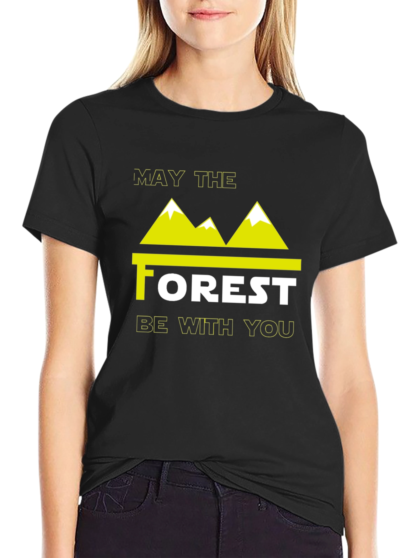 May The Forest Be With You Black T-Shirt