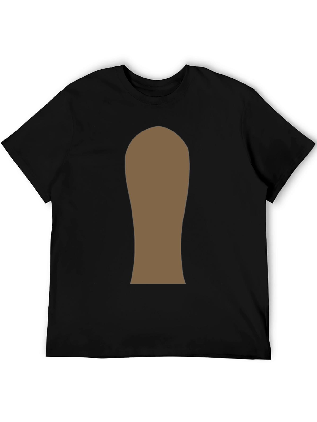 Mens Black T-Shirt with Abstract Brown Design