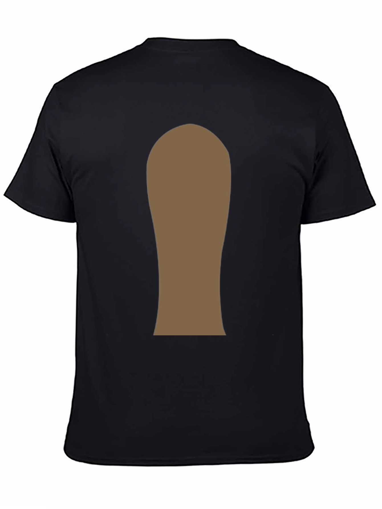 Mens Black T-Shirt with Abstract Brown Design