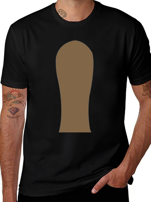 Mens Black T-Shirt with Abstract Brown Design