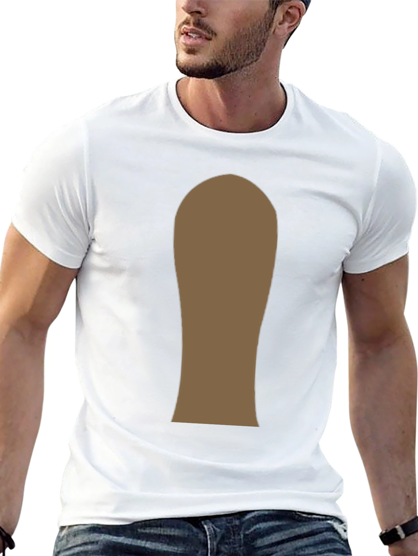 Mens Black T-Shirt with Abstract Brown Design
