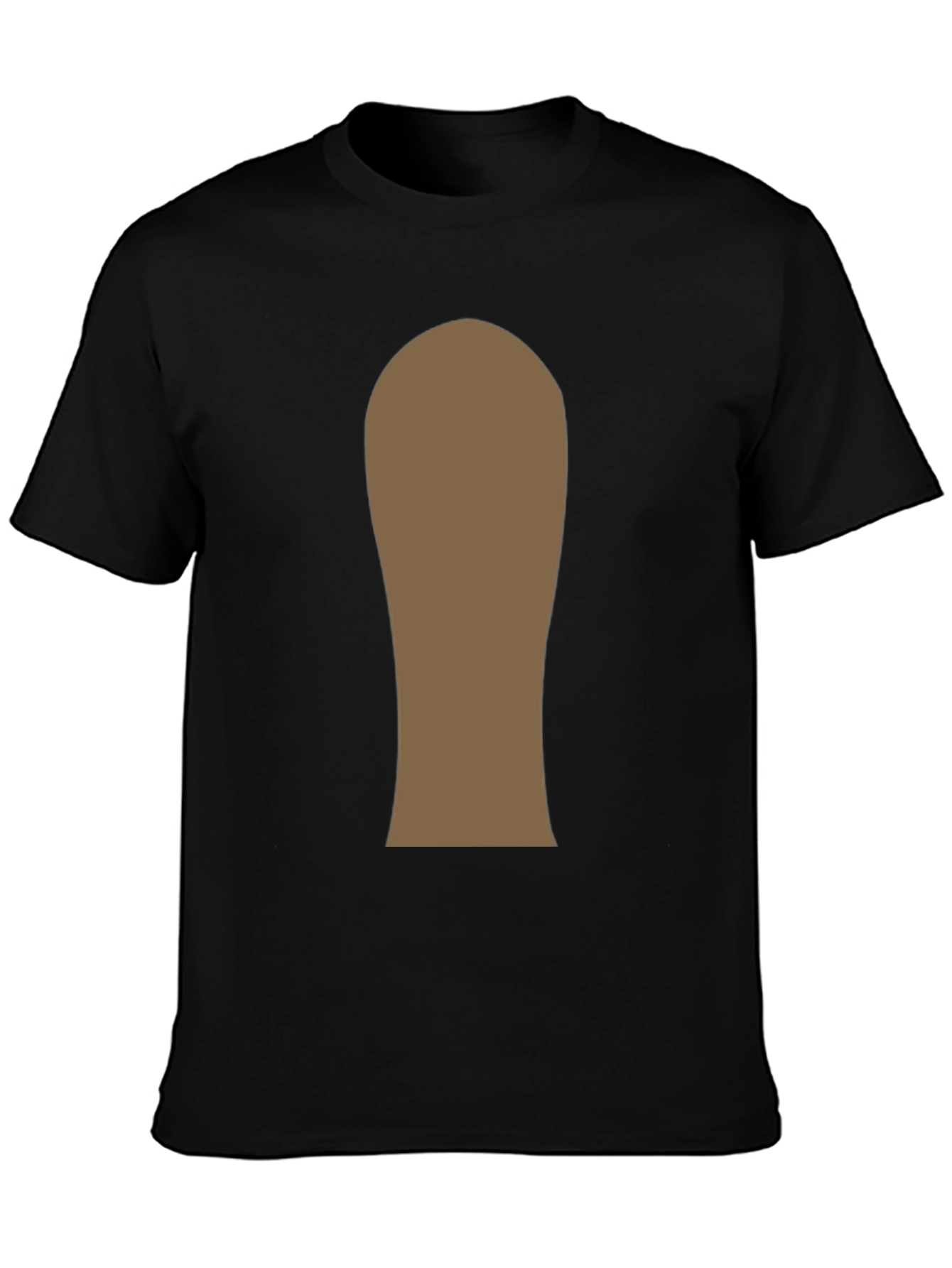 Mens Black T-Shirt with Abstract Brown Design
