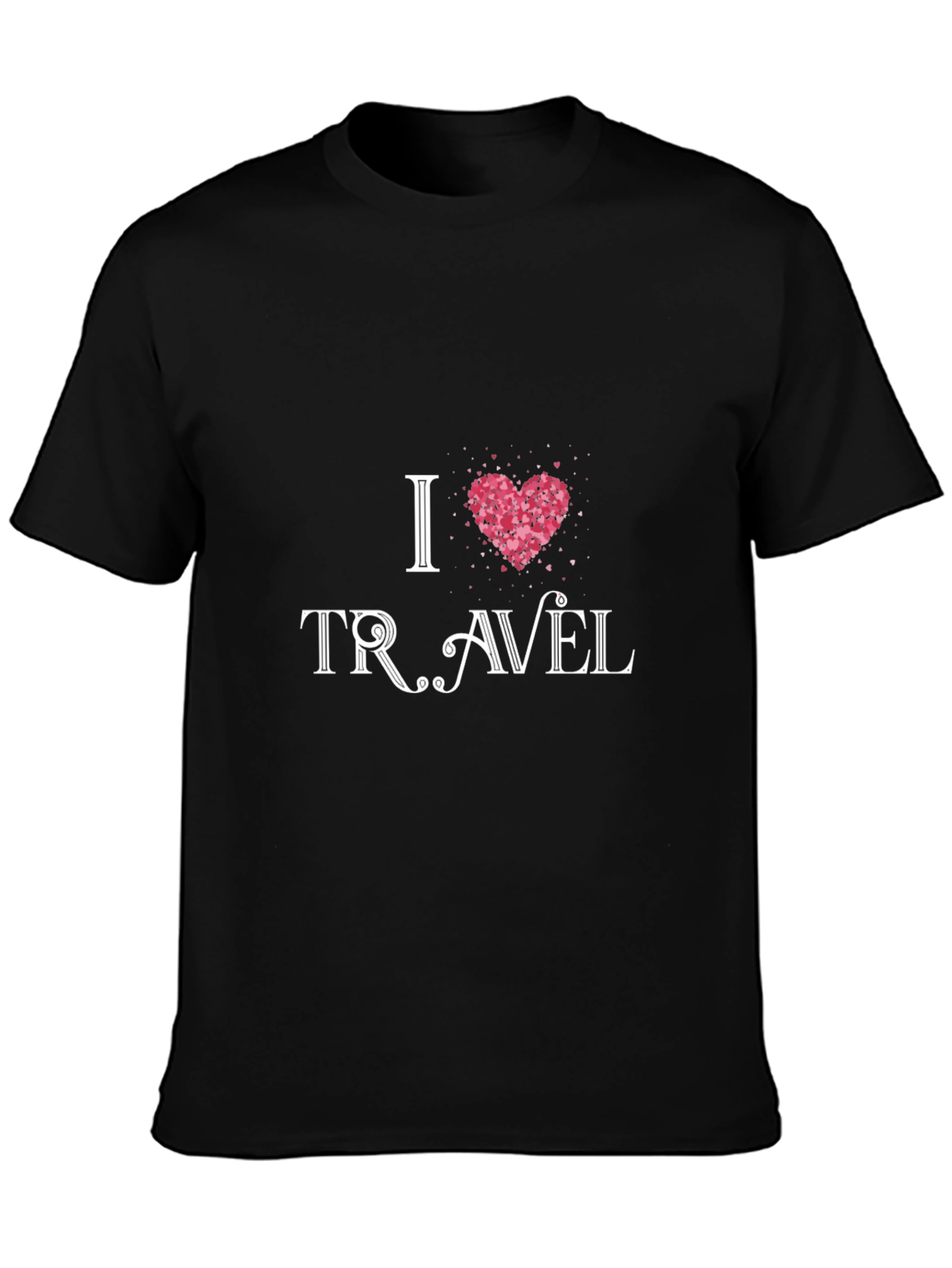 I Heart Travel Black Graphic Tee