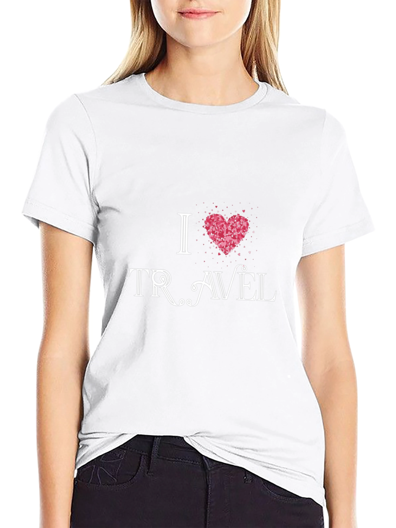 I Heart Travel Black Graphic Tee
