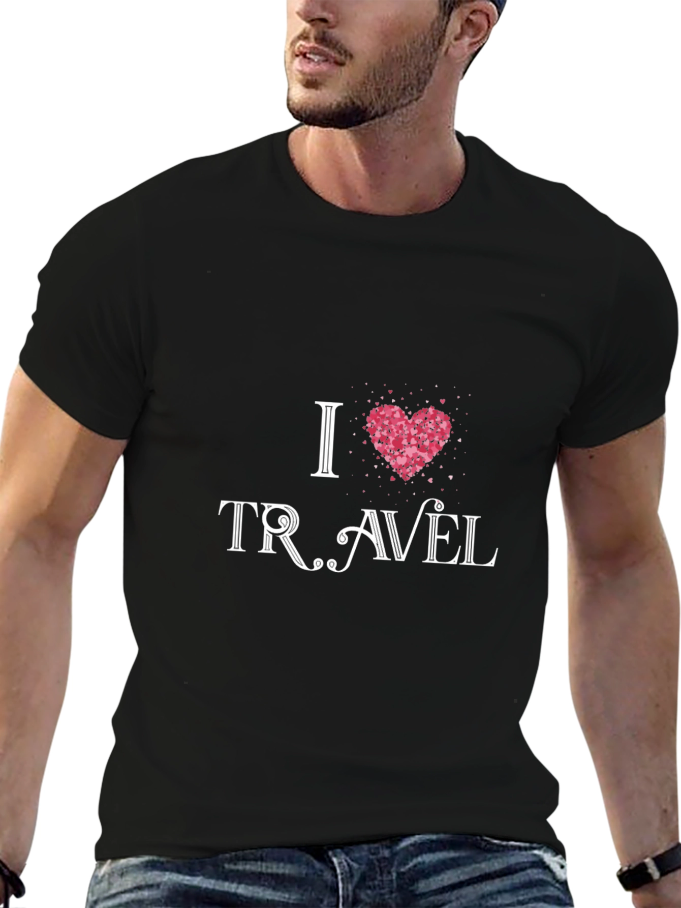 I Heart Travel Black Graphic Tee