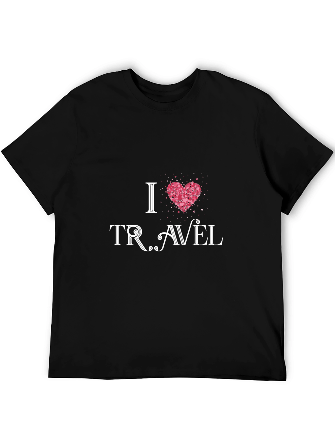 I Heart Travel Black Graphic Tee