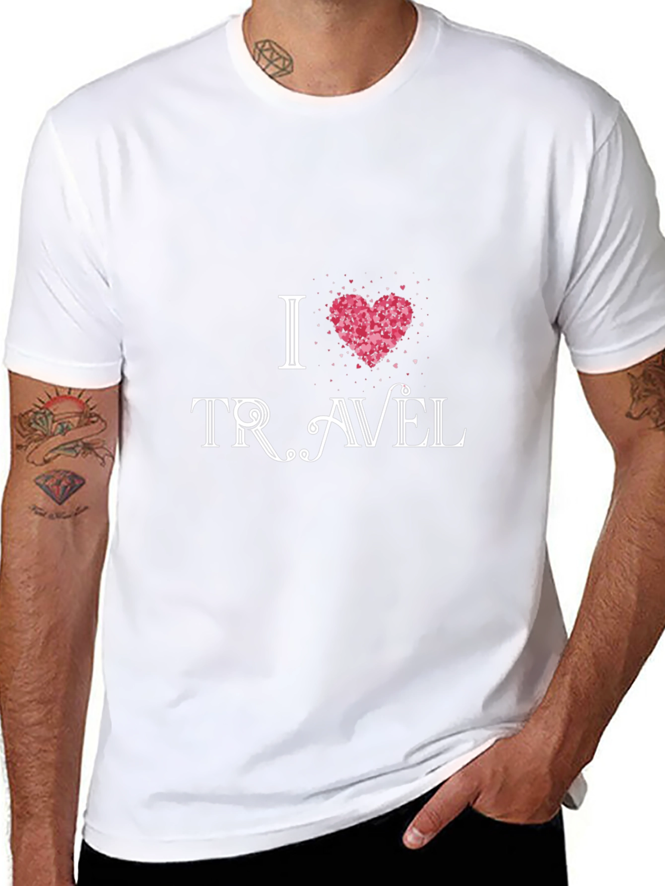 I Heart Travel Black Graphic Tee