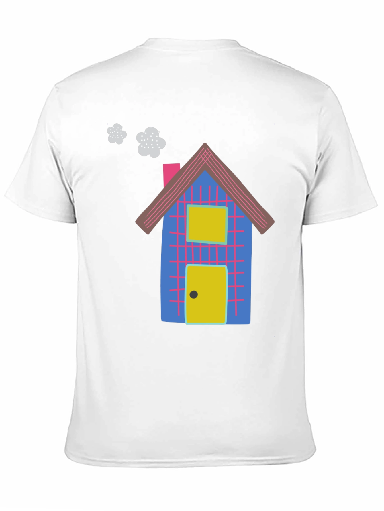 Fun Cartoon House Graphic Black T-Shirt