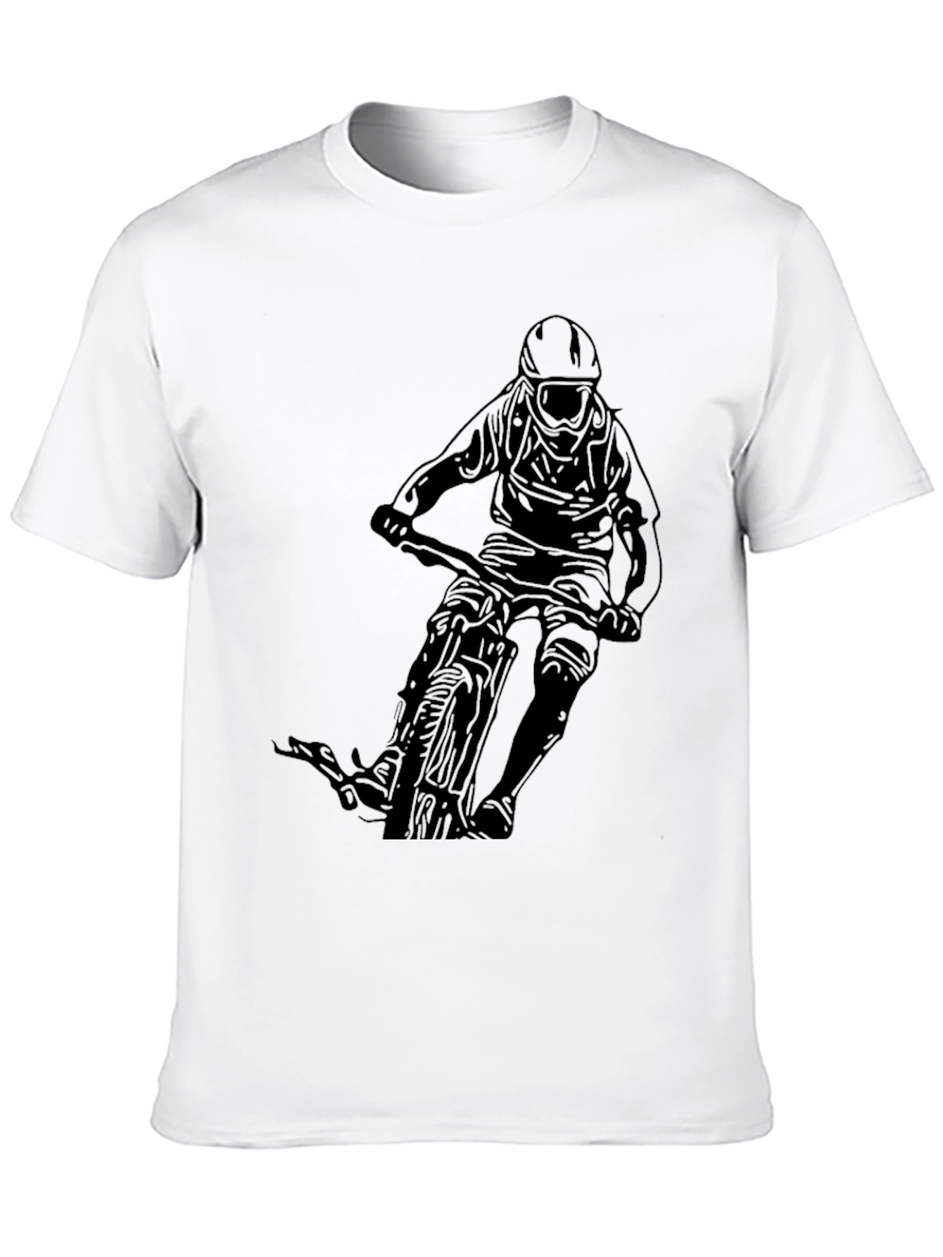Mountain Biker Graphic Tee - Black Cotton