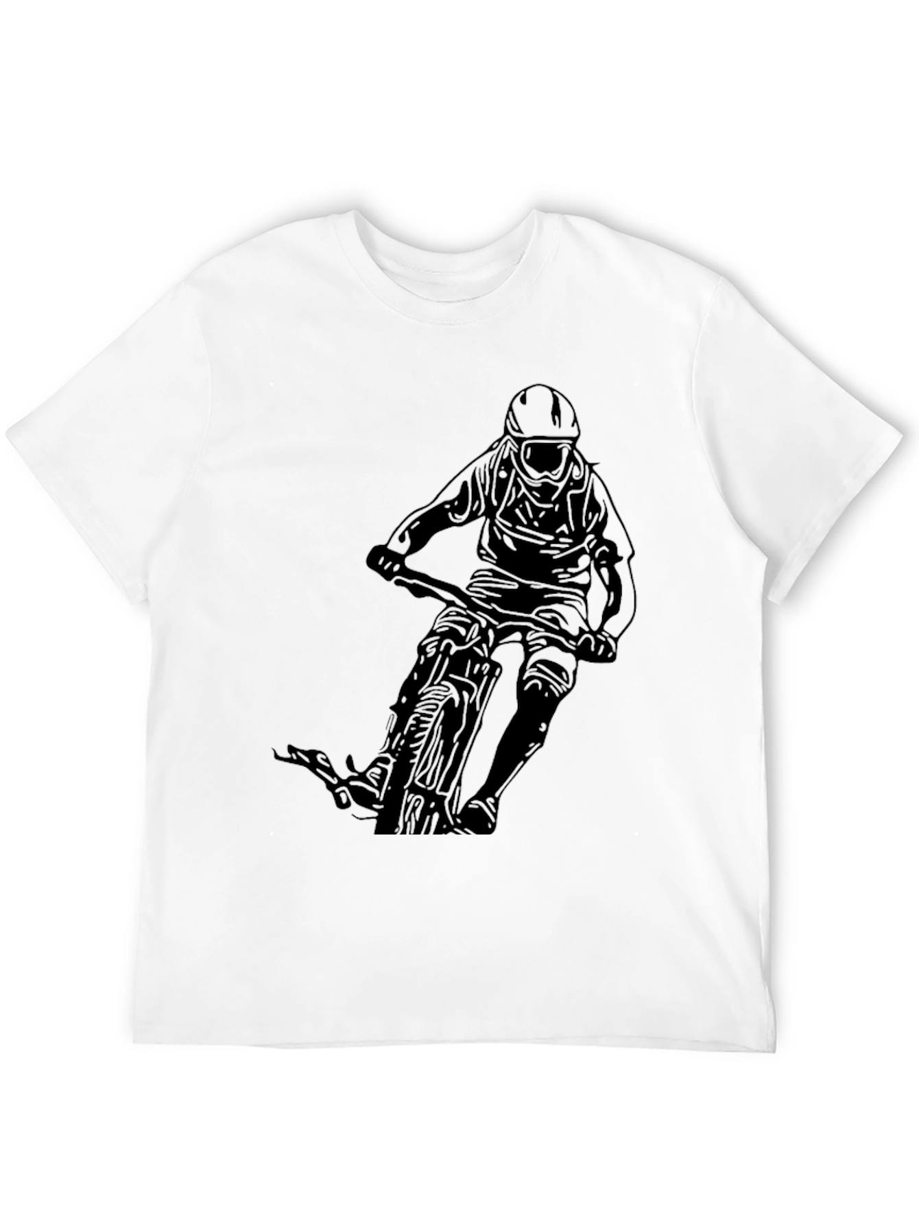 Mountain Biker Graphic Tee - Black Cotton