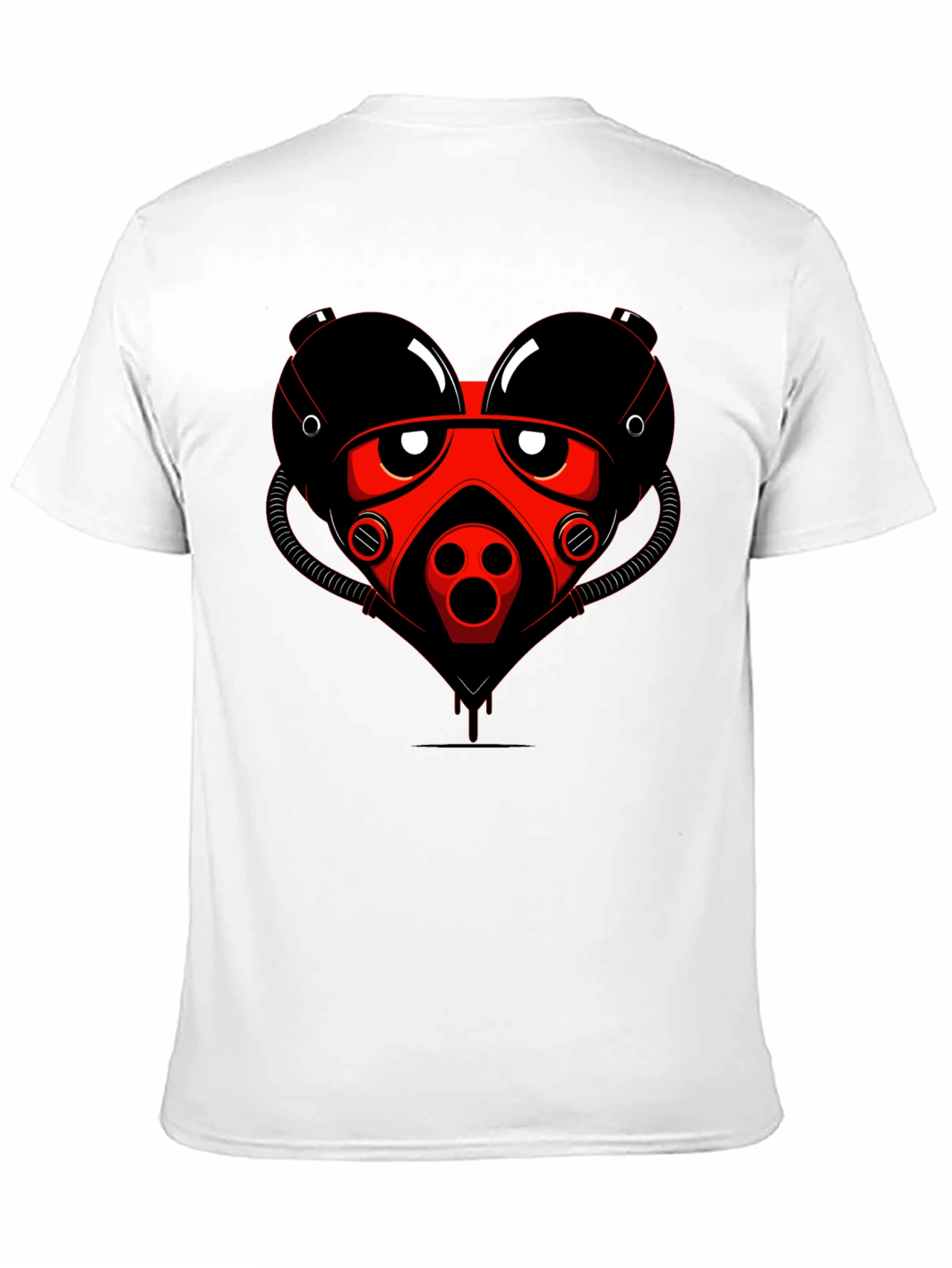 Graphic Tee: Red Heart Gas Mask Design