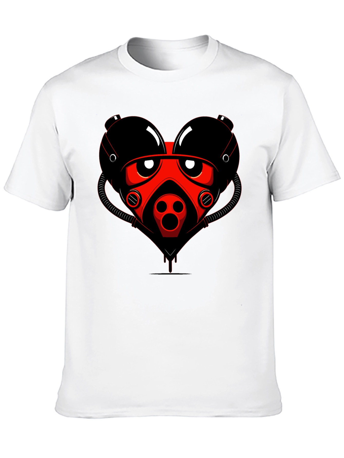 Graphic Tee: Red Heart Gas Mask Design